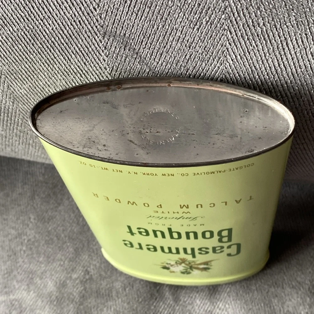 Vintage Cashmere Bouquet Talcum Powder Tin With Partial Powder